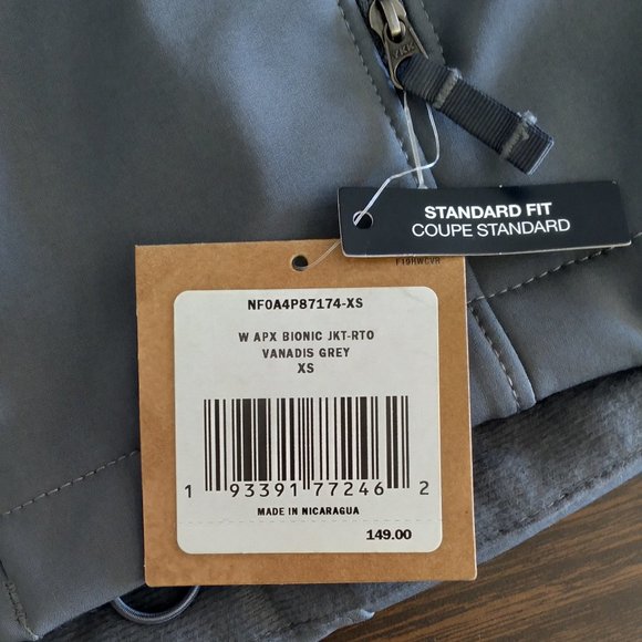 🆕 The North Face Women's Apex Bionic Jacket, X-Small , Vanadis Grey, Authentic - Picture 3 of 7